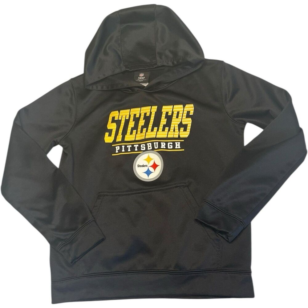Pittsburgh Steelers NFL Hoodie Youth L 14/16 Black Fleece Game Day Fanwear